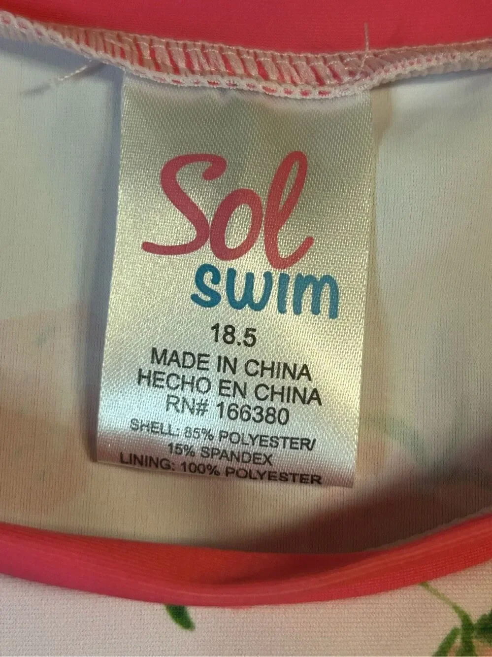 Girls Sol Swim UPF 50 2 Piece Long Sleeve Swimsuit Size 18.5 nwt (0255)